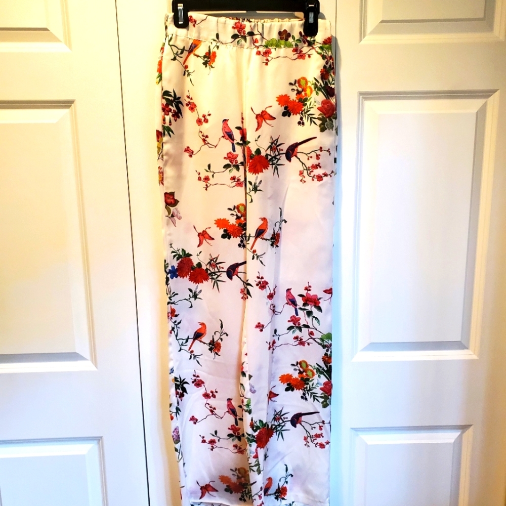 Zara Flowy Bird Trousers sz 4-6